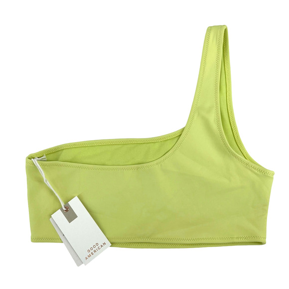 Good American Size 1 Scuba Hot Shoulder Top Key Lime Bikini Top Size Small - Picture 3 of 6